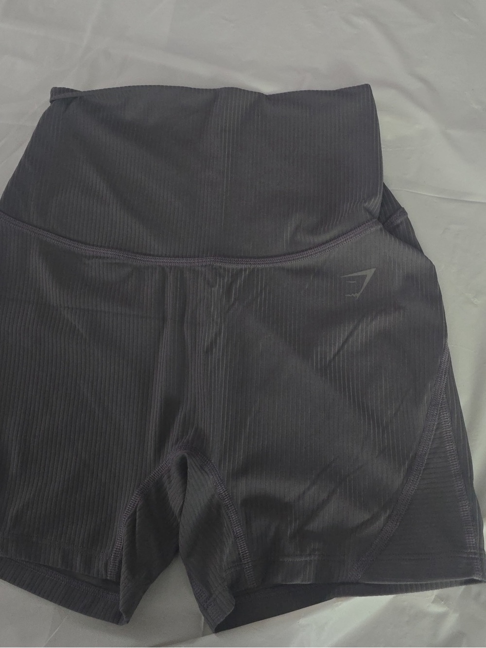 Gymshark Black High-Waist Ribbed Bike Shorts
